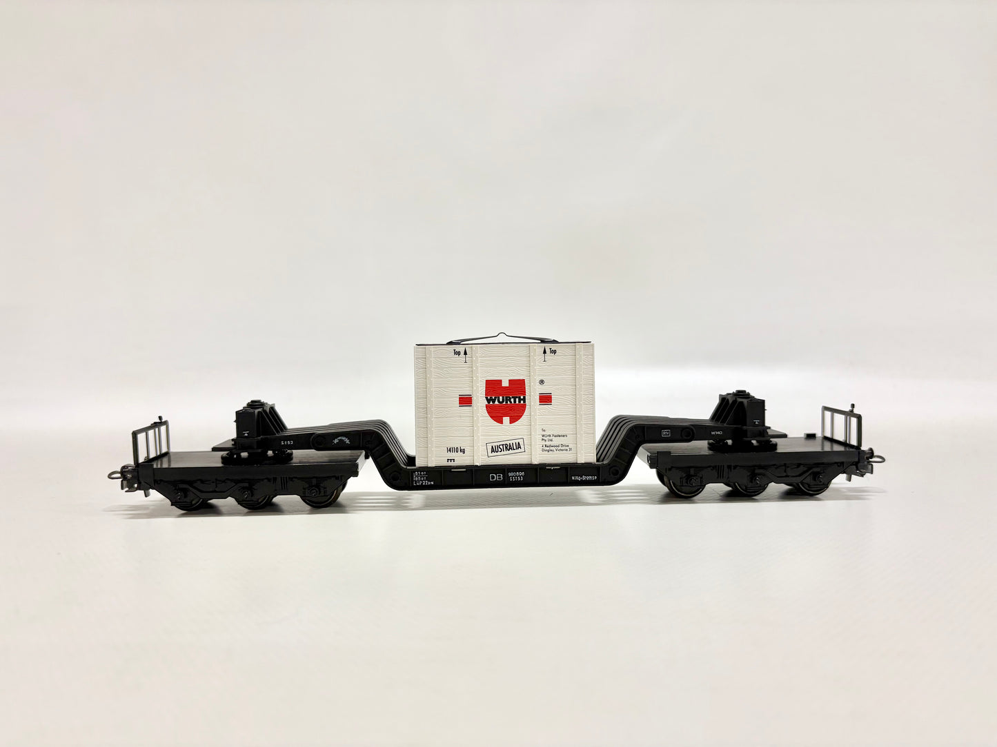 Märklin 4618 SoMo Schwerlastwagen mit Kiste "Würth" DB AC H0
