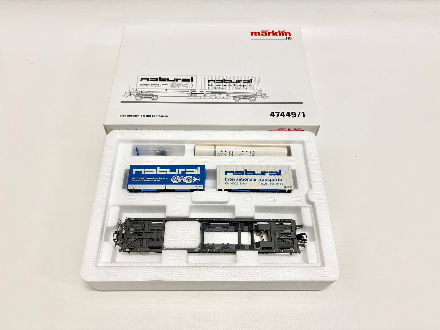Märklin 47449 Wagen-Set Taschenwagen mit Container SBB AC H0