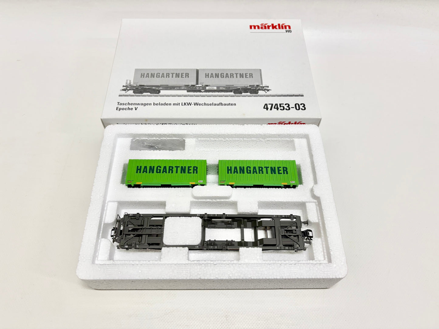 Märklin 47453 Wagen-Set Taschenwagen mit Container DB AC H0