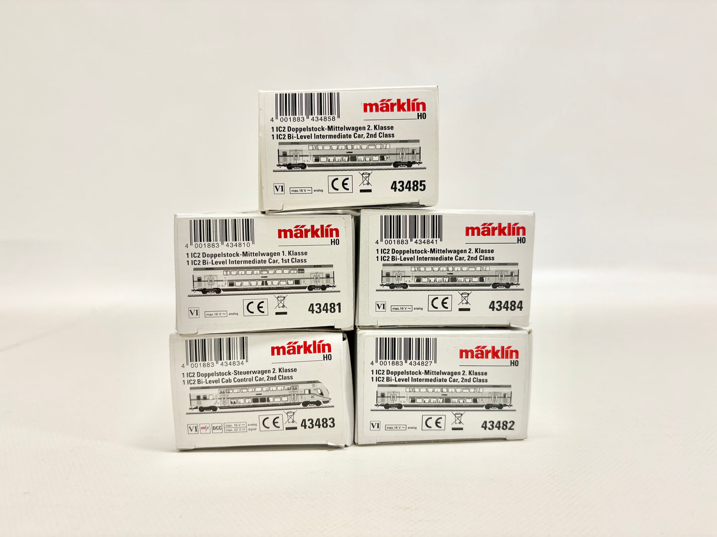 Märklin 43481 43482 43483 43484 43485 IC2 Doppelstock Personenwagen DB AC H0