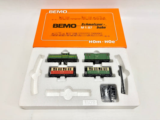 Bemo 1102 Zugpackung Diesellok + Personenwagen Neustädter Kreisbahn AG H0e
