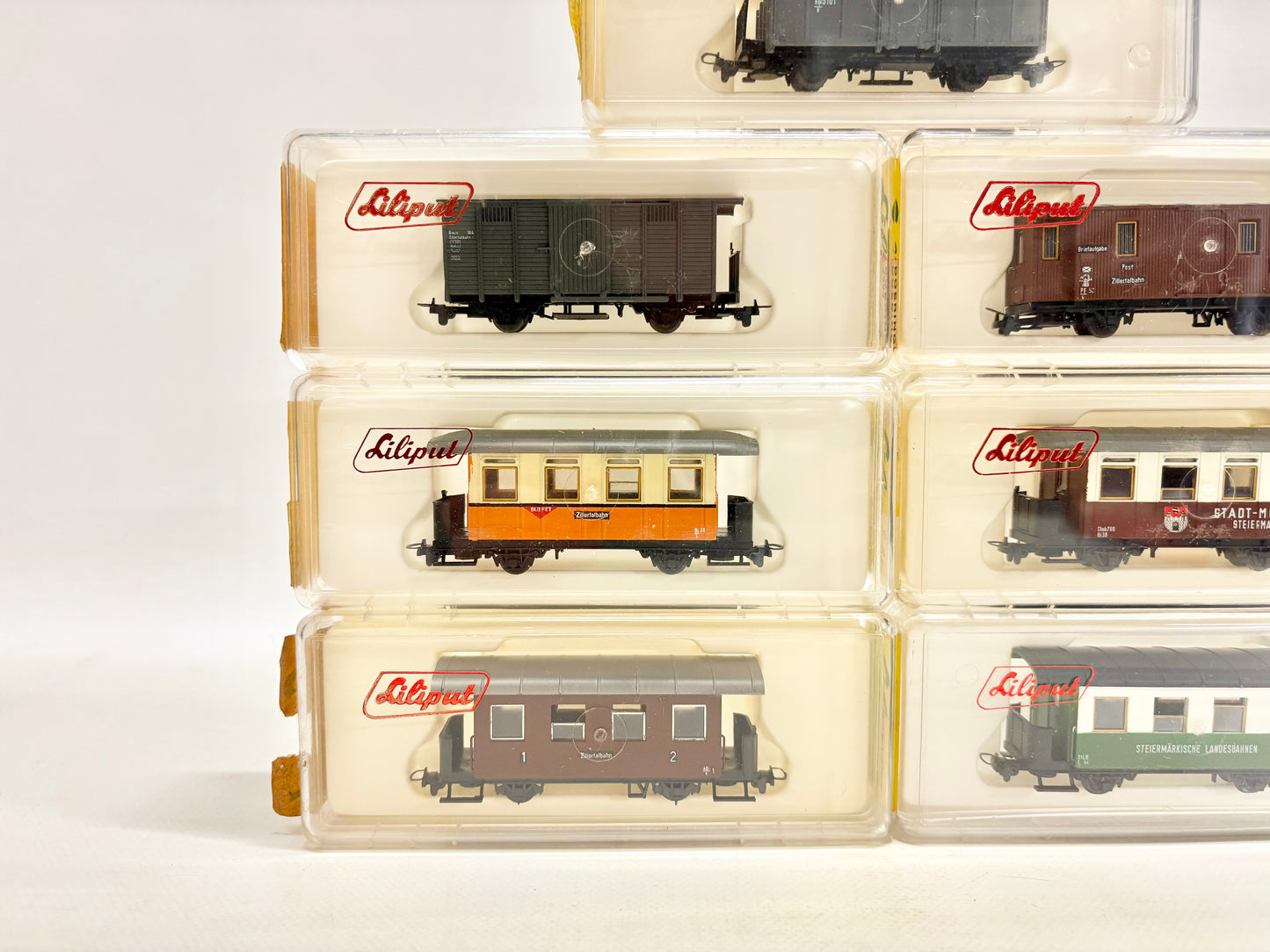 Liliput 7x Schmalspurbahn Güter- & Personenwagen H0e