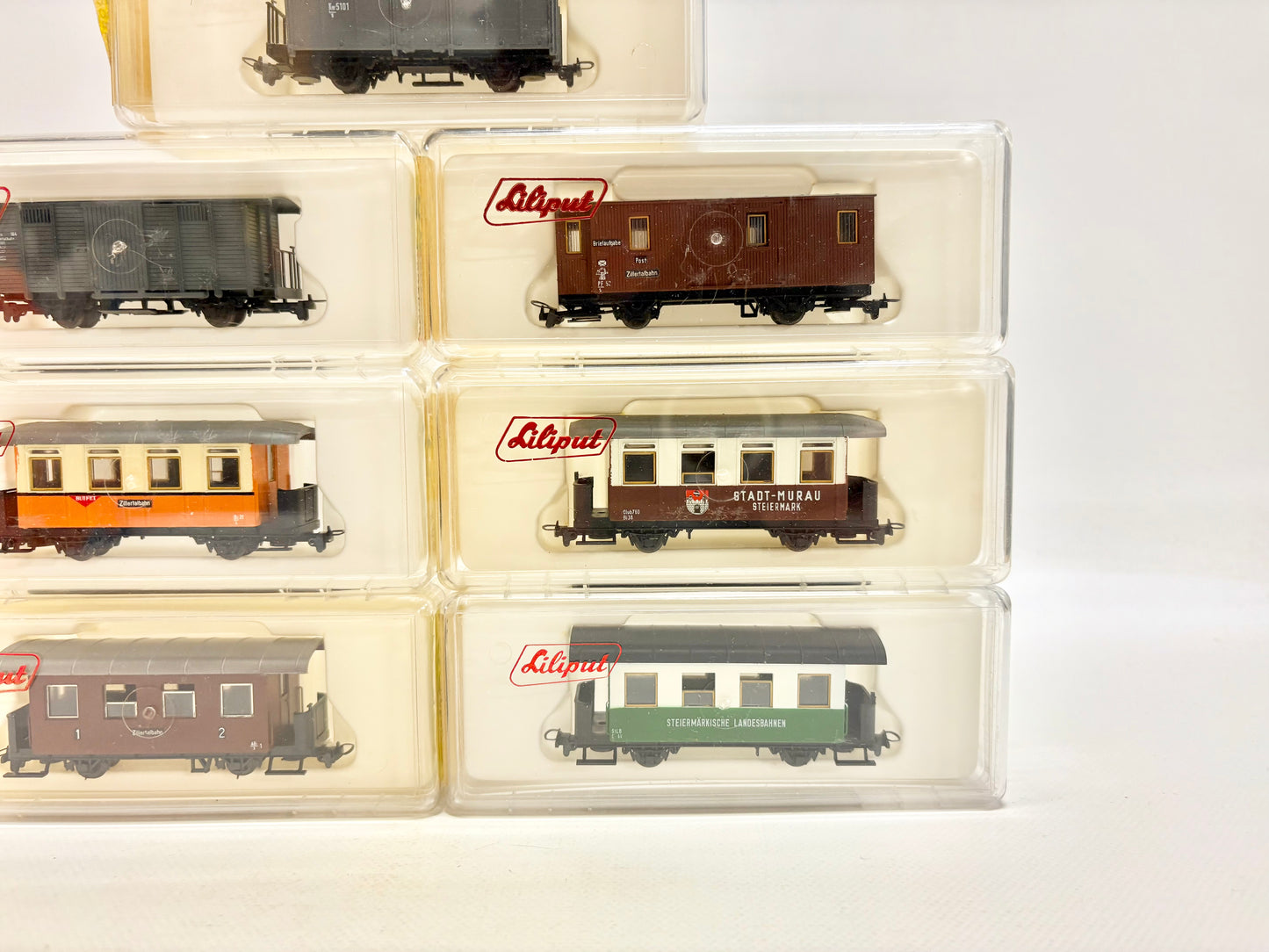 Liliput 7x Schmalspurbahn Güter- & Personenwagen H0e