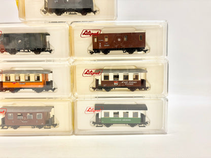 Liliput 7x Schmalspurbahn Güter- & Personenwagen H0e