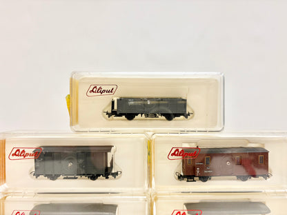 Liliput 7x Schmalspurbahn Güter- & Personenwagen H0e