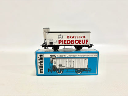 Märklin 4680 SoMo "Brasserie Piedboeuf" Güterwagen mit Bremserhaus AC H0