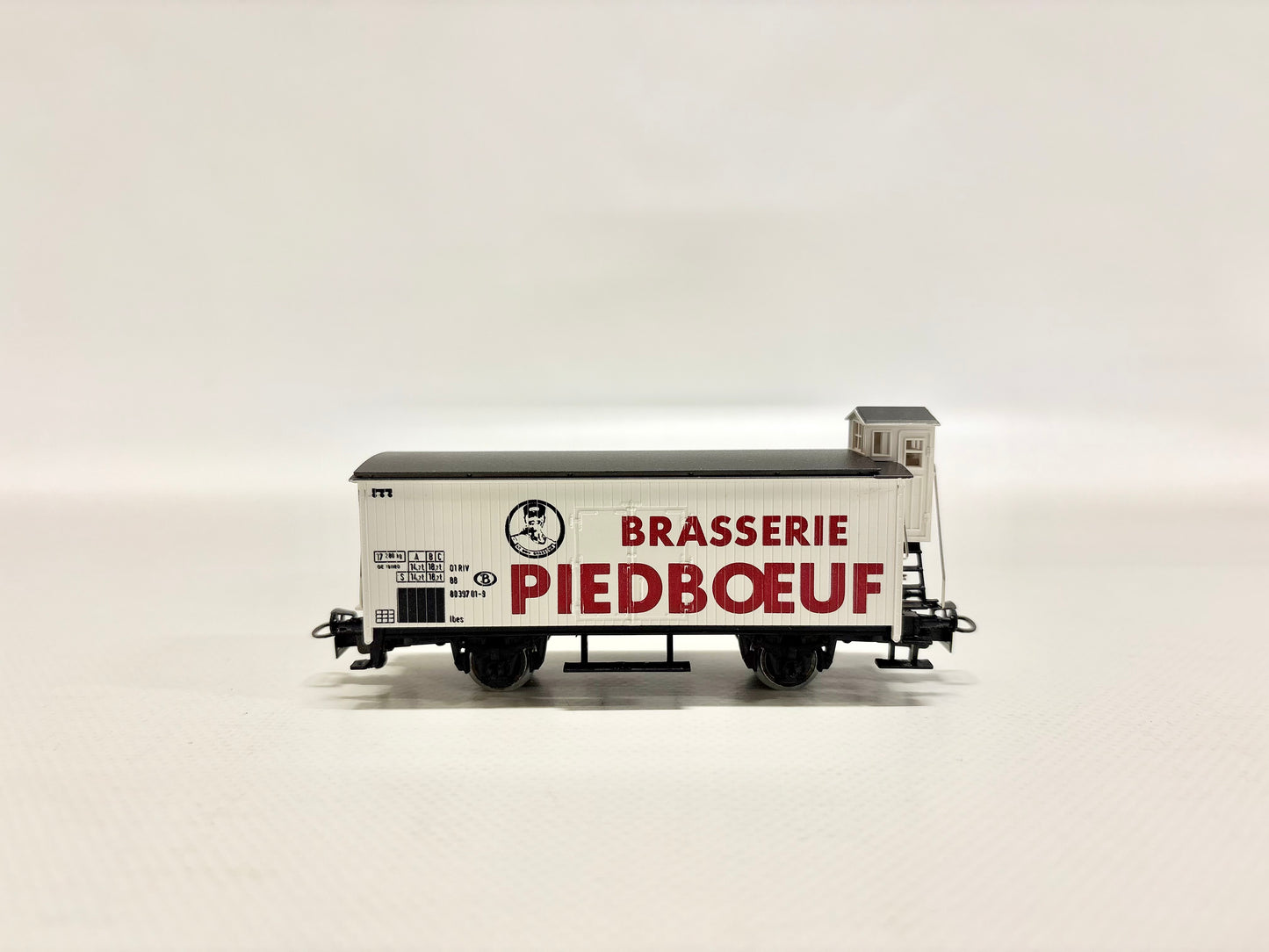 Märklin 4680 SoMo "Brasserie Piedboeuf" Güterwagen mit Bremserhaus AC H0