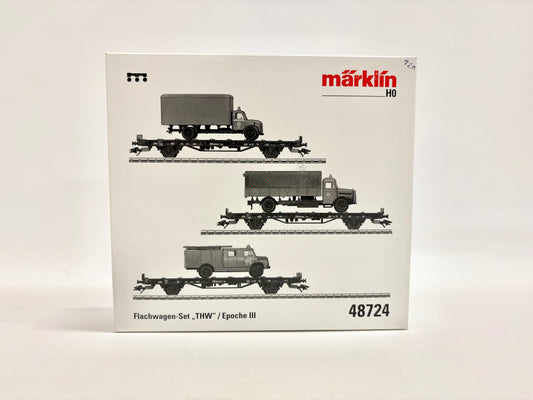 Märklin 48724 Wagen-Set Flachwagen THW Güterwagen DB AC H0