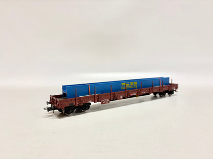 Rivarossi HR6027 Güterwagen Flachwagen mit Rungen DB H0