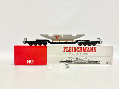 Fleischmann 5298 Güterwagen Tiefladewagen DYWIDAG Montagebau DB DC H0