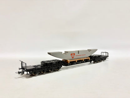 Fleischmann 5298 Güterwagen Tiefladewagen DYWIDAG Montagebau DB DC H0