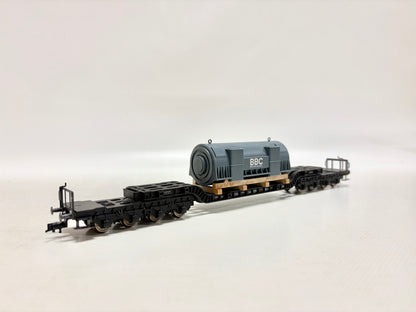 Fleischmann 5297 Güterwagen Tiefladewagen mit Generator DB DC H0