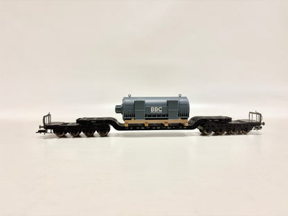 Fleischmann 5297 Güterwagen Tiefladewagen mit Generator DB DC H0