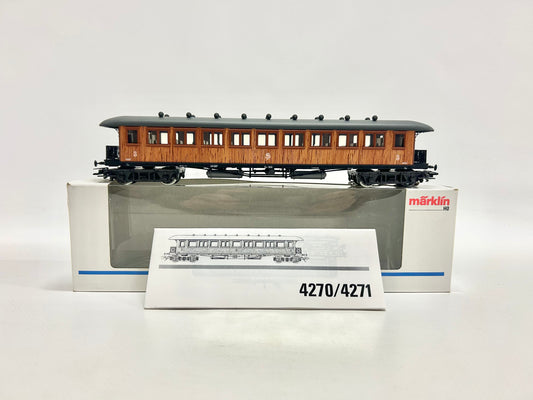 Märklin 4270 Schwedischer Personenwagen Holzwagen mit Innenbeleuchtug SJ AC H0