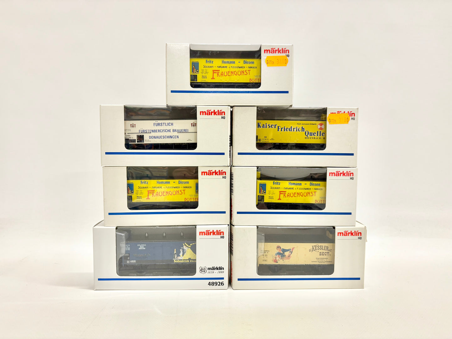 Märklin 7x Gedeckte Güterwagen mit Bremserhaus DR AC H0