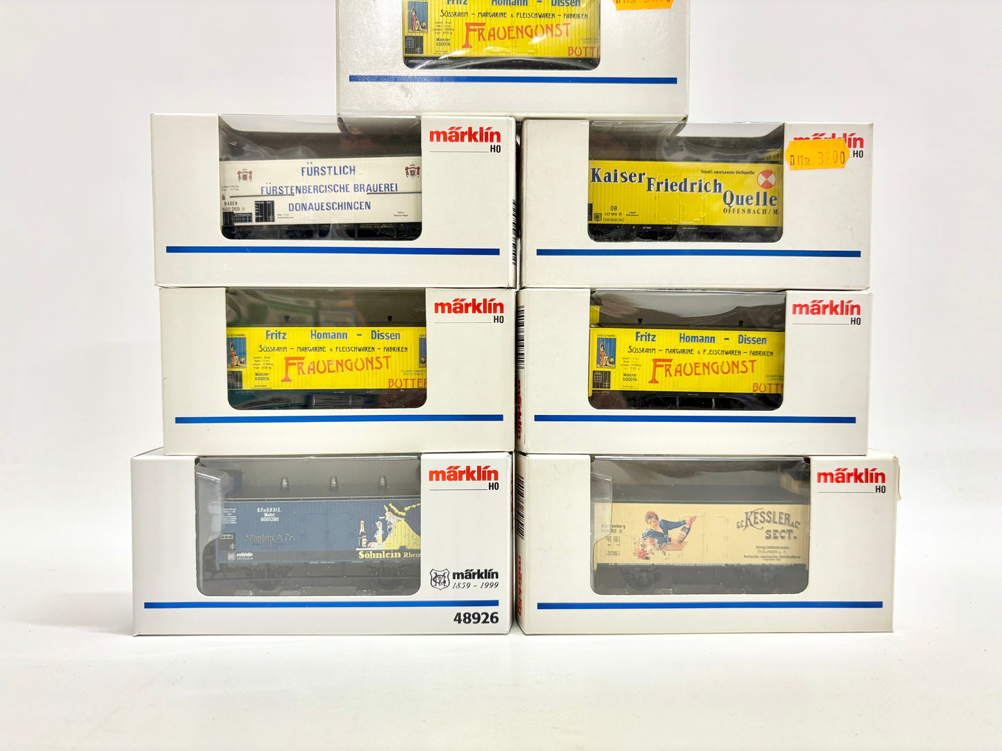Märklin 7x Gedeckte Güterwagen mit Bremserhaus DR AC H0