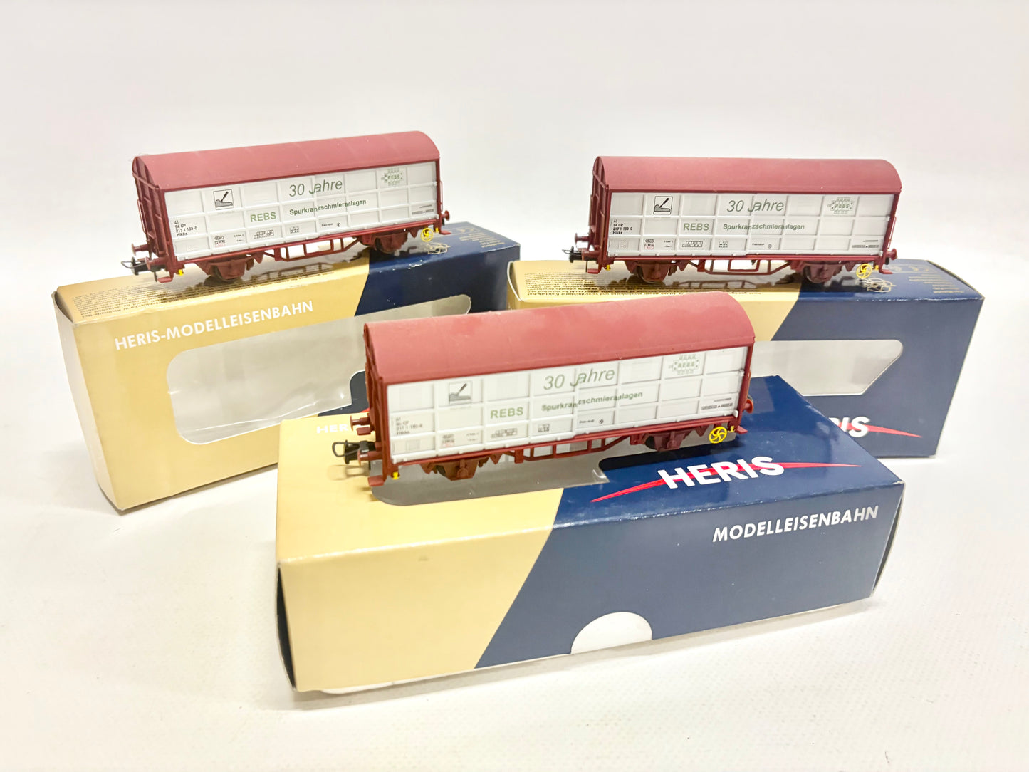 Heris 11918 3x Güterwagen REBS DB AC H0