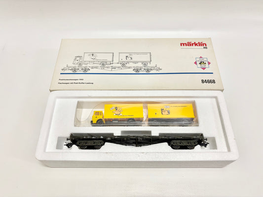 Märklin 84668 Postmuseumswagen 1998 Flachwagen mit LKW DB AC H0