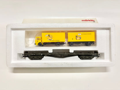 Märklin 84668 Postmuseumswagen 1998 Flachwagen mit LKW DB AC H0