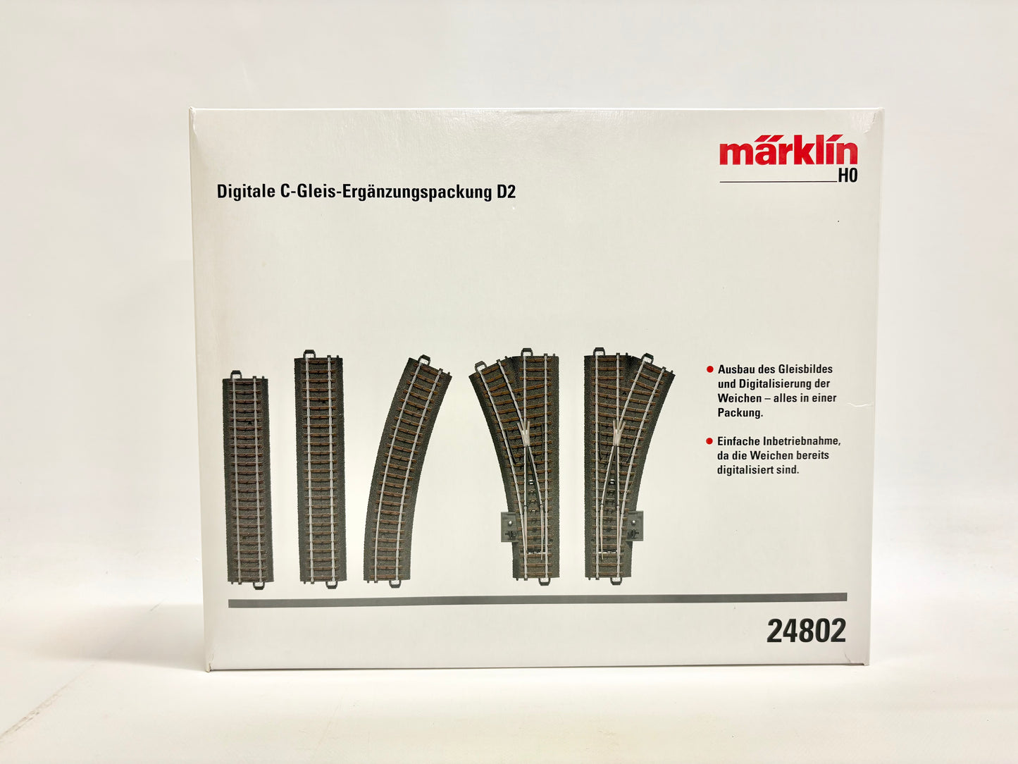 Märklin 24802 C-Gleis Ergänzungspackung mit Digital-Weichenantrieben AC H0