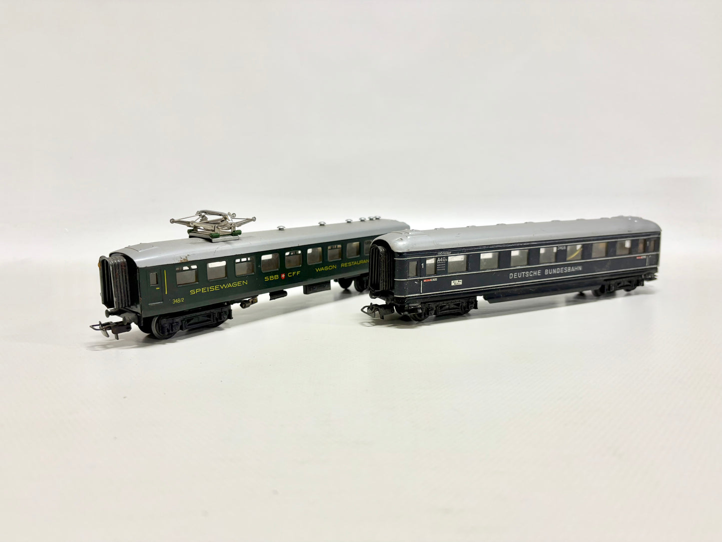 Märklin 348/2 + 346/6 Personenwagen mit Innenbeleuchtung SBB DB AC H0