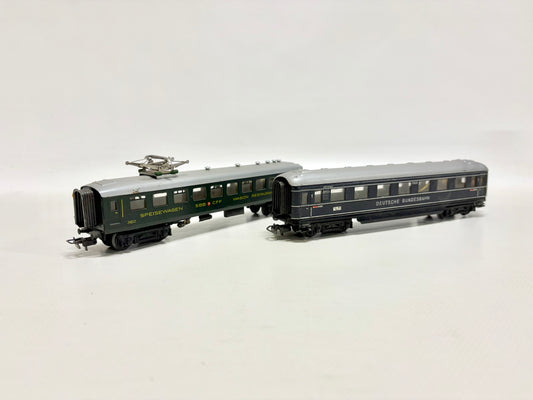 Märklin 348/2 + 346/6 Personenwagen mit Innenbeleuchtung SBB DB AC H0
