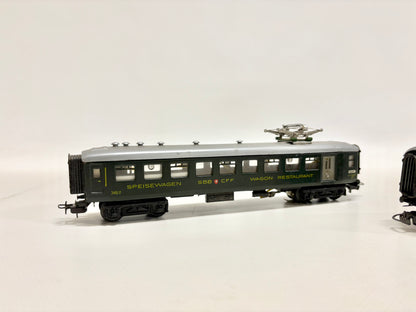 Märklin 348/2 + 346/6 Personenwagen mit Innenbeleuchtung SBB DB AC H0