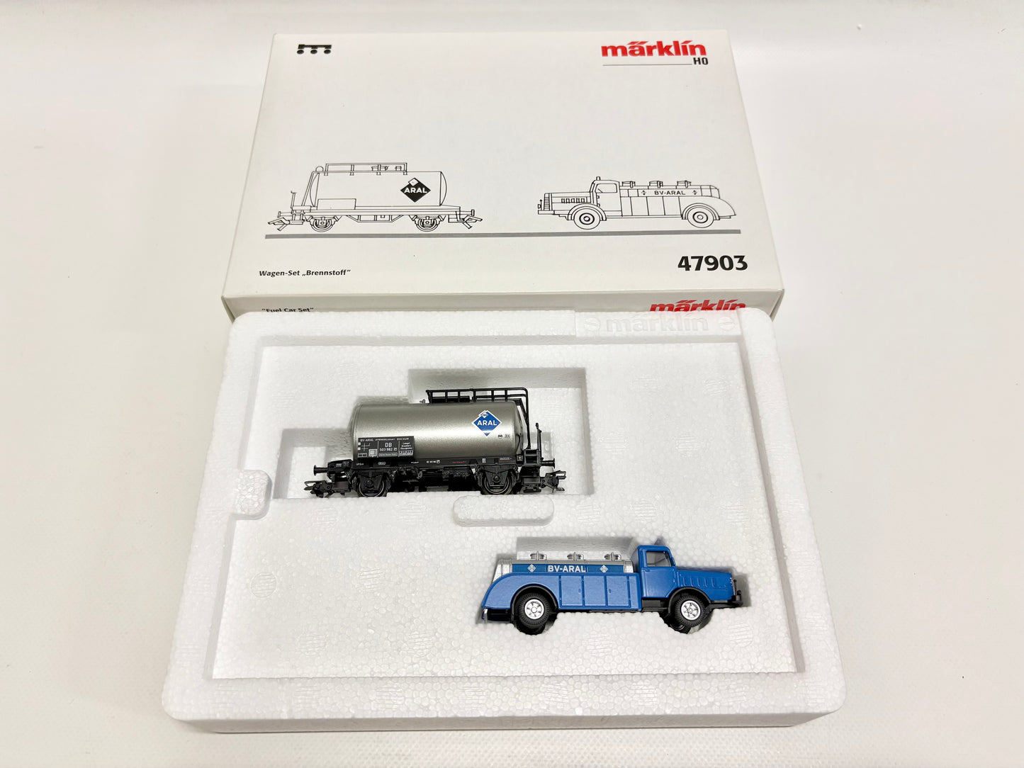 Märklin 47903 Wagen-Set "Brennstoff" Kesselwagen mit LKW DB AC H0
