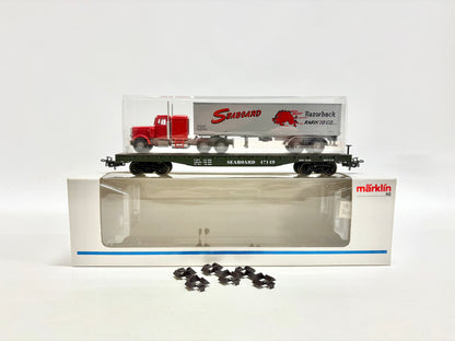 Märklin 4865 US-Flachwagen mit Seaboard-LKW Güterwagen AC H0
