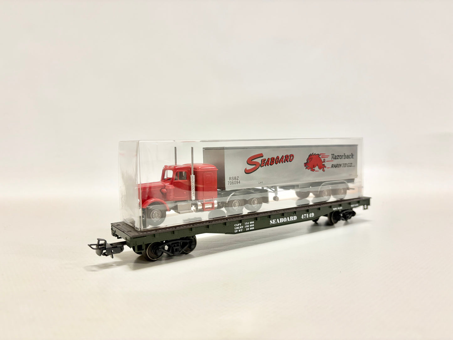 Märklin 4865 US-Flachwagen mit Seaboard-LKW Güterwagen AC H0