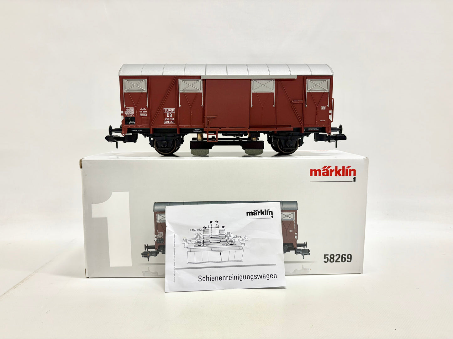 Märklin 58269 Schienenreinigungswagen Gedeckter Güterwagen DB Spur 1