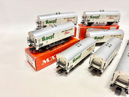 Märklin 9x Bierwagen "Brauerei Koepf Aalen" Güterwagen DB AC H0
