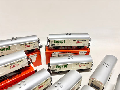 Märklin 9x Bierwagen "Brauerei Koepf Aalen" Güterwagen DB AC H0