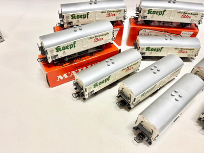 Märklin 9x Bierwagen "Brauerei Koepf Aalen" Güterwagen DB AC H0