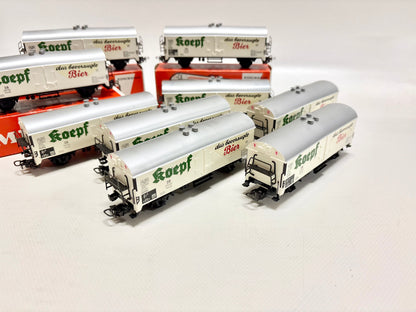 Märklin 9x Bierwagen "Brauerei Koepf Aalen" Güterwagen DB AC H0