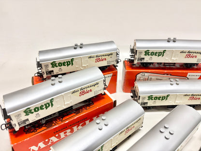 Märklin 9x Bierwagen "Brauerei Koepf Aalen" Güterwagen DB AC H0