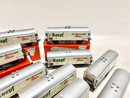 Märklin 9x Bierwagen "Brauerei Koepf Aalen" Güterwagen DB AC H0