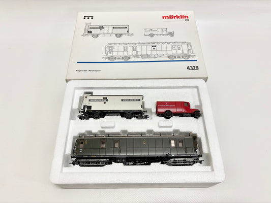 Märklin 4329 Wagen-Set Reichspost Güterwagen DR AC H0