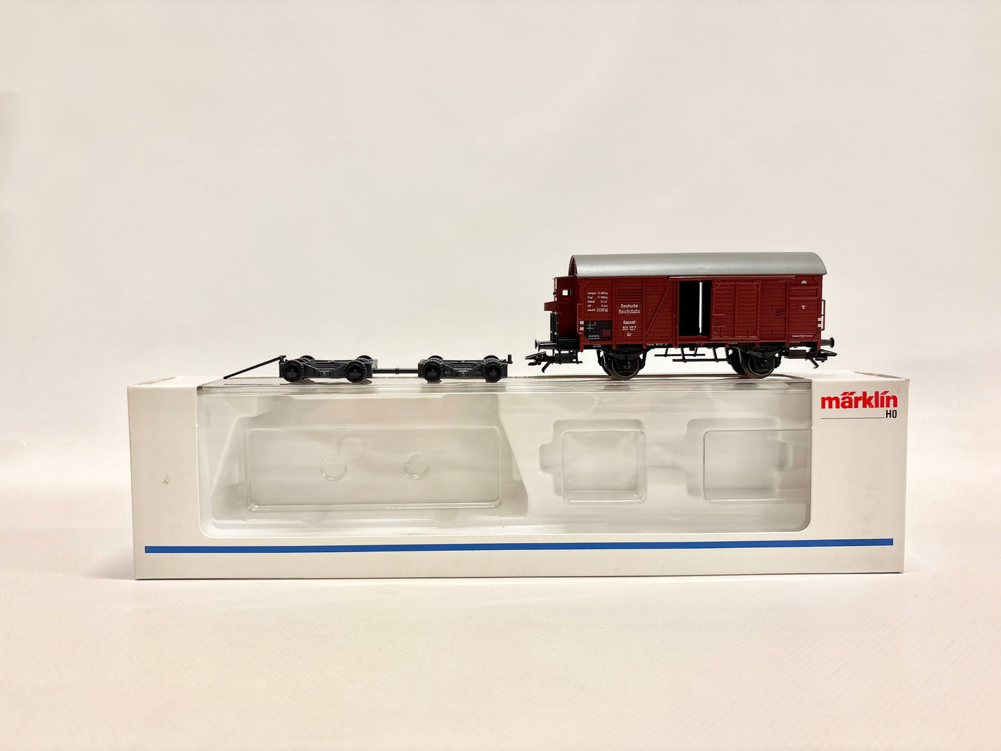 Märklin 46821 Gedeckter Güterwagen mit Straßenroller-Set Culemeyer DRG AC H0