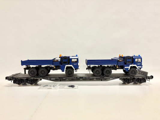 Märklin 58707 Rungenwagen Sgjs 716 mit THW-LKW DB Spur 1