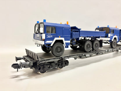 Märklin 58707 Rungenwagen Sgjs 716 mit THW-LKW DB Spur 1