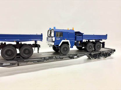 Märklin 58707 Rungenwagen Sgjs 716 mit THW-LKW DB Spur 1