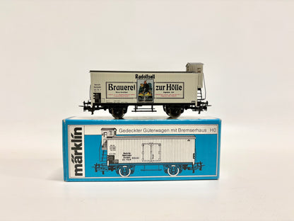 Märklin 84680 SoMo Gedeckter Güterwagen mit Bremserhaus Brauerei zur Hölle Radolfzell DR AC H0