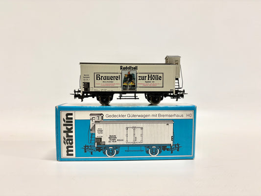 Märklin 84680 SoMo Gedeckter Güterwagen mit Bremserhaus Brauerei zur Hölle Radolfzell DR AC H0