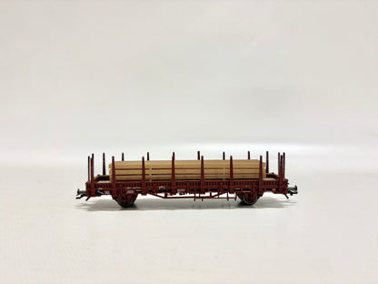 Roco Güterwagen Rungenwagen mit Holzladung ÖBB DC H0