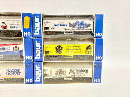 BAUR Modelle 6x Güterwagen Bierwagen Kühlwagen DB H0