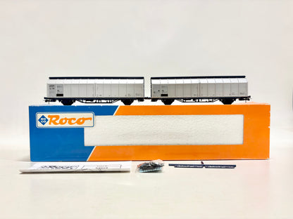Roco 44019 Güterwagen Doppel-Schiebewandwagen "Delacher" ÖBB DC H0
