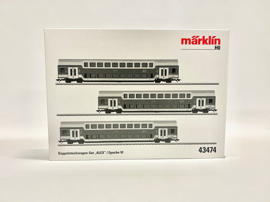 Märklin 43474 Wagen-Set Doppelstockwagen ALEX Personenwagen AC H0