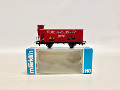 Märklin Museumswagen 1989 Gedeckter Güterwagen mit Bremserhaus K.W.St.E. H0