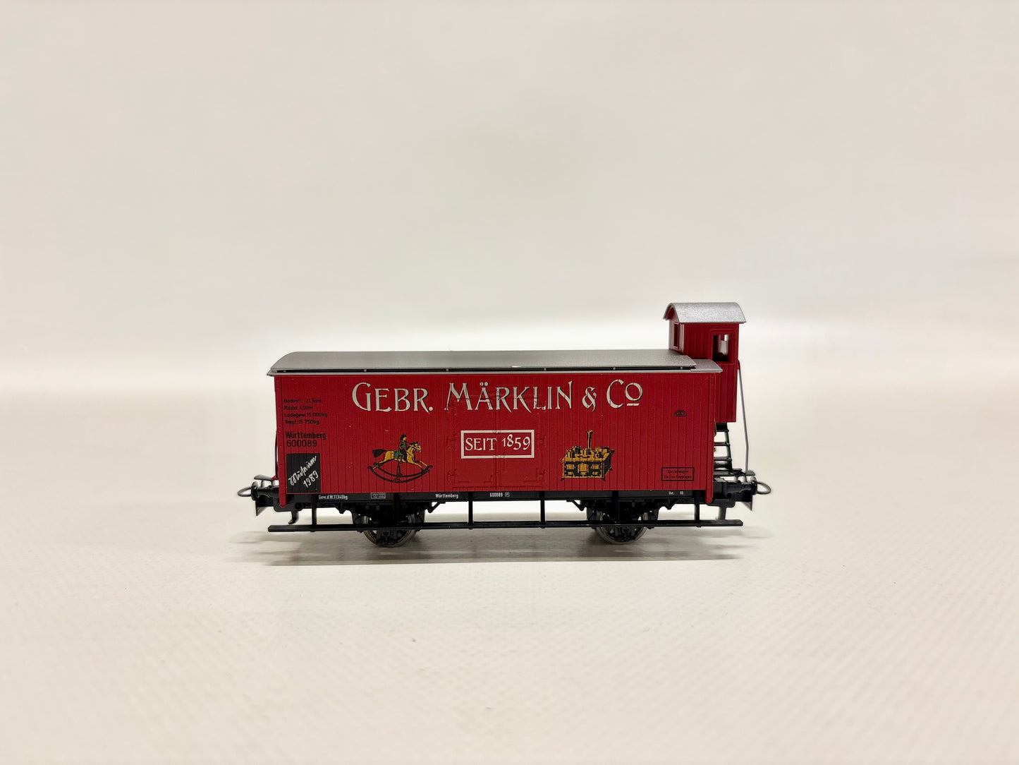 Märklin Museumswagen 1989 Gedeckter Güterwagen mit Bremserhaus K.W.St.E. H0